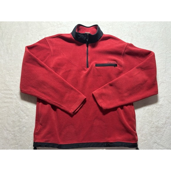 Old Navy Other - Vintage Old Navy Long Sleeve Fleece Quarter Zip Zipper Pocket Size XL Red